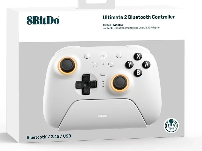 8BitDo Ultimate 2 Trådlös Bluetooth Kontroller (vit) Gamepad