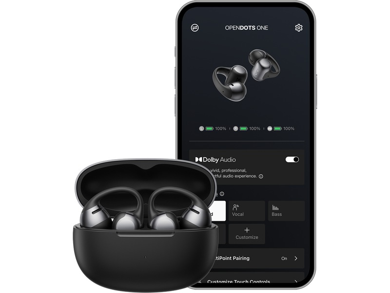SHOKZ OpenDots Trådlösa öppna hörlurar, half In-Ear (svart) In-ear hörlurar