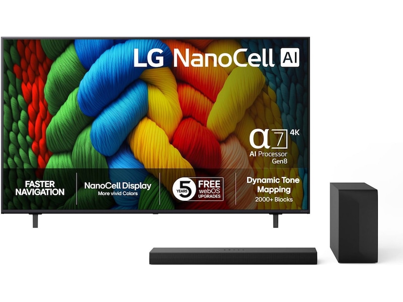 LG 75" NANO80 AI 4K NanoCell Smart TV (2025) 70 - 79 tums TV