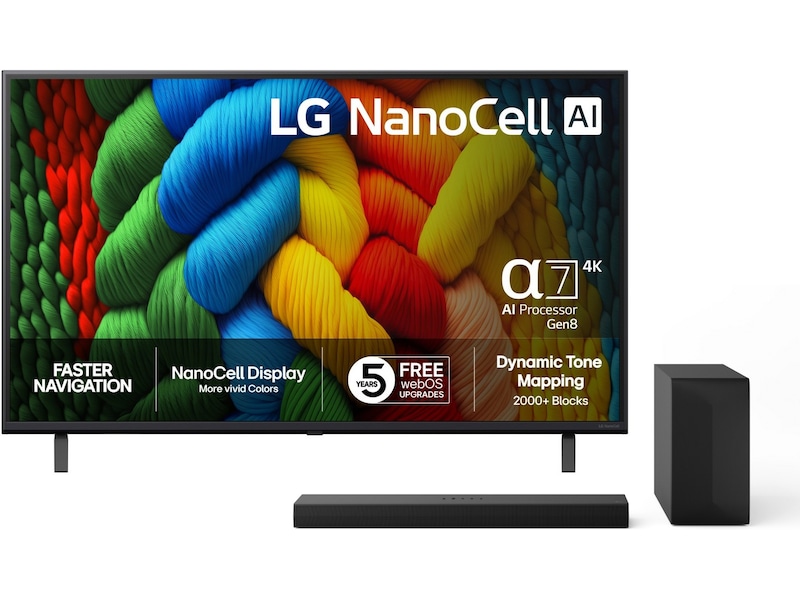 LG 43" NANO80 AI 4K NanoCell Smart TV (2025) 20 - 49 tums TV