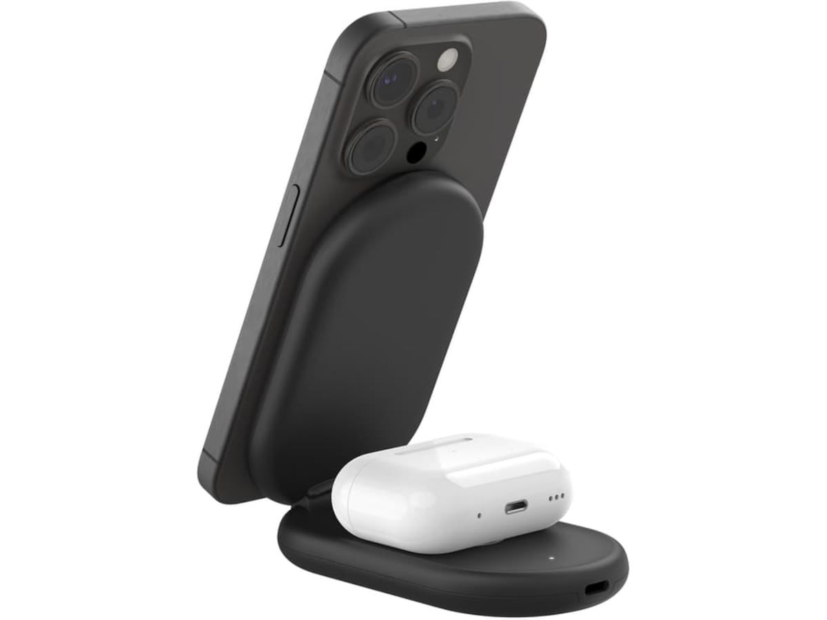 Belkin 2-i-1 15W magnetisk hopfällbar trådlös laddare (svart) Trådlös laddare