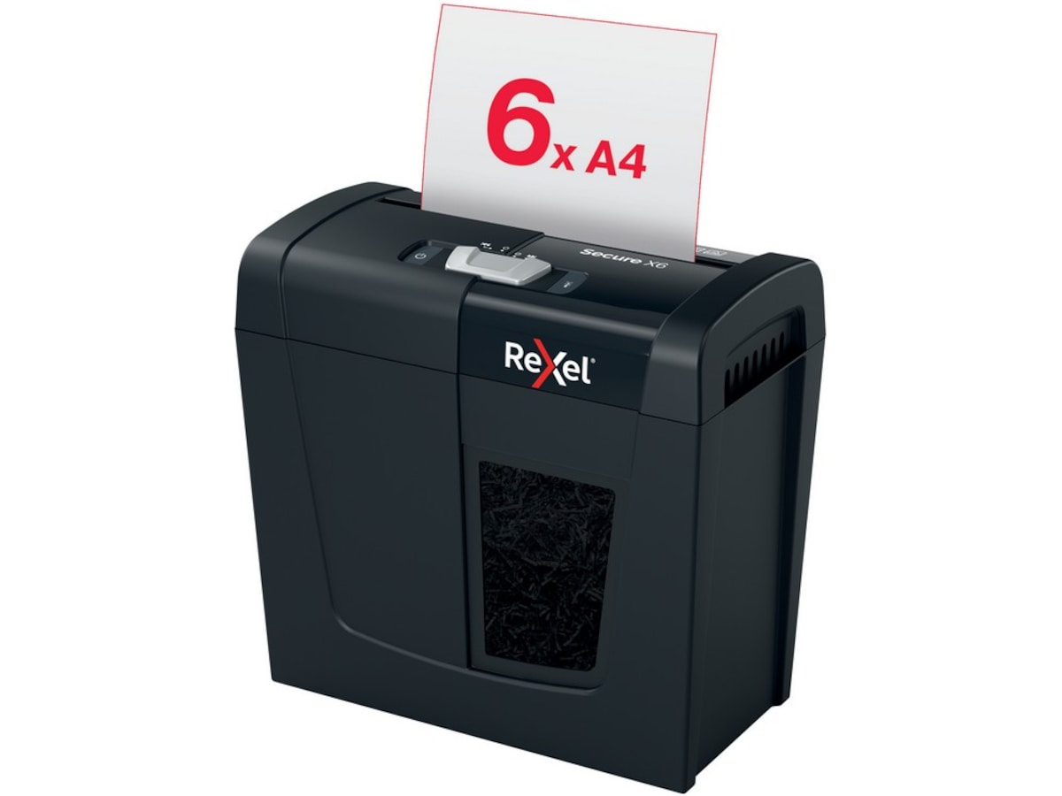 Rexel Dokumentförstörare Secure X6, Korsskärning P4 (svart) Dokumentförstörare