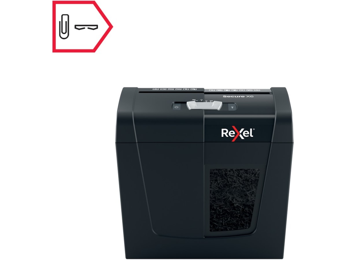 Rexel Dokumentförstörare Secure X6, Korsskärning P4 (svart) Dokumentförstörare