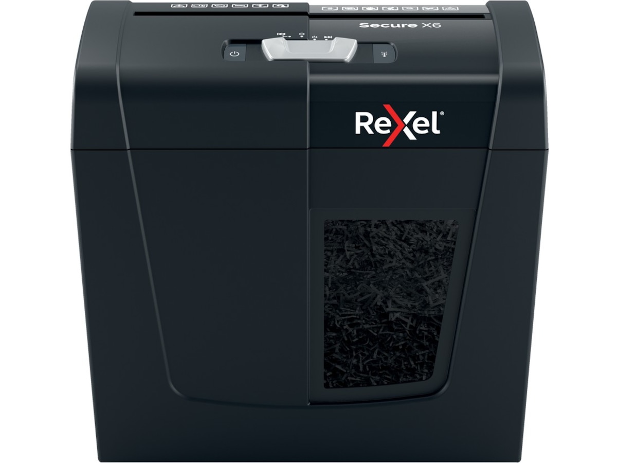 Rexel Dokumentförstörare Secure X6, Korsskärning P4 (svart) Dokumentförstörare