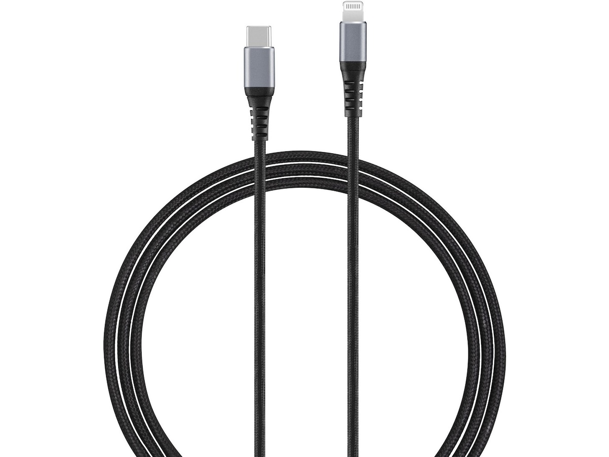 Andersson flätad USB-C till Lightning-kabel 1,5m (svart) 2pk USB-kablar