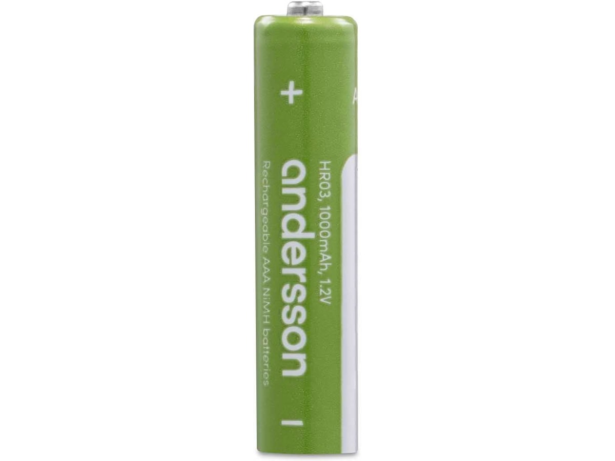 Andersson uppladdningsbart AAA batteri, 4-pk Batterier för allmänt bruk