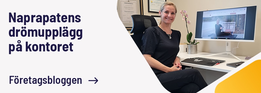 Läs mer om Naprapatens drömupplägg på kontoret i vår blogg