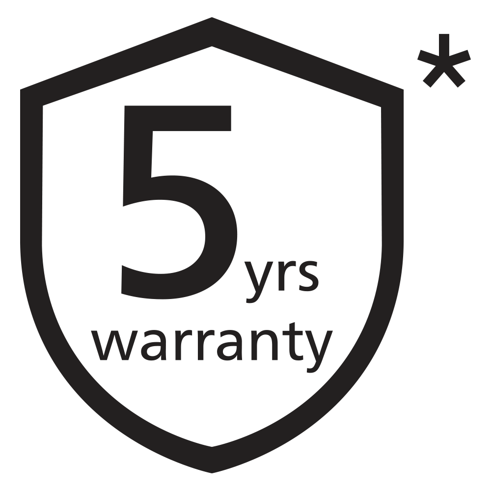 Five years warranty