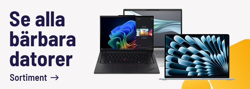 Se vårt sortiment av bärbara datorer