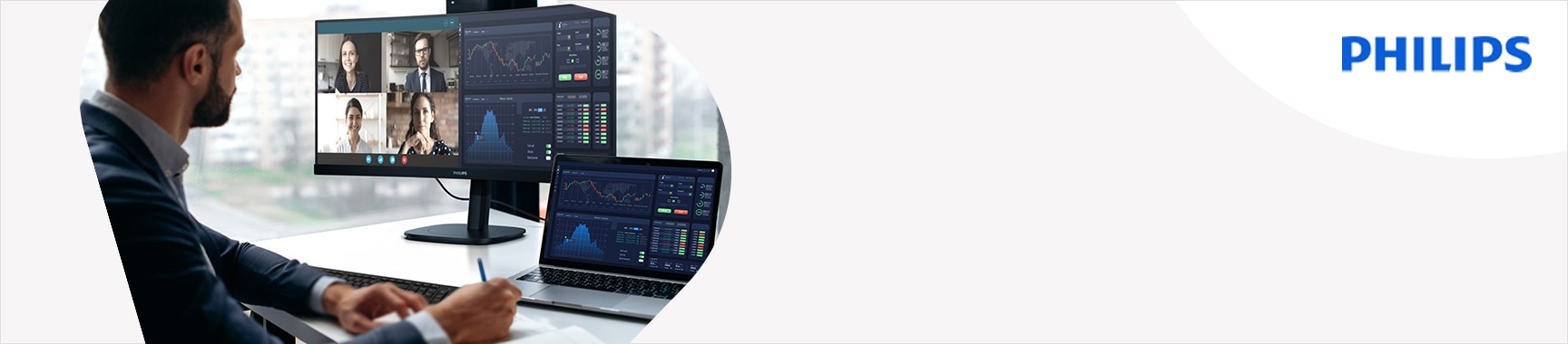Se utbudet av Philips skärmar för företag