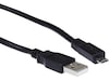 USB-A till USB Micro-B kabel 0,3m (svart) USB-kablar