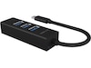 ICY BOX Type-C® till 4-portars USB 3.0 Type-A Hub, aluminium Dockningsstation och USB-hub