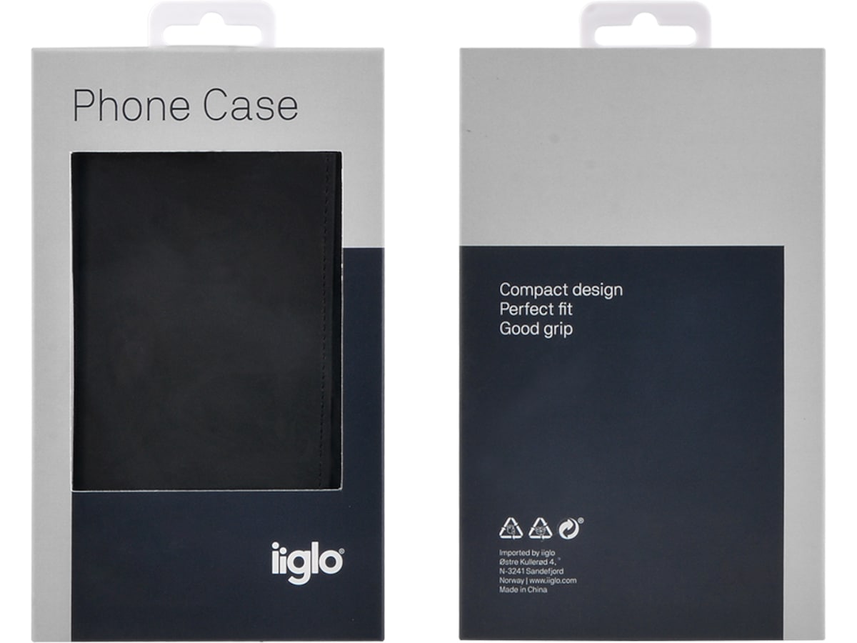 iiglo iPhone 12 / 12 Pro Plånboksfodral (svart) Skydd