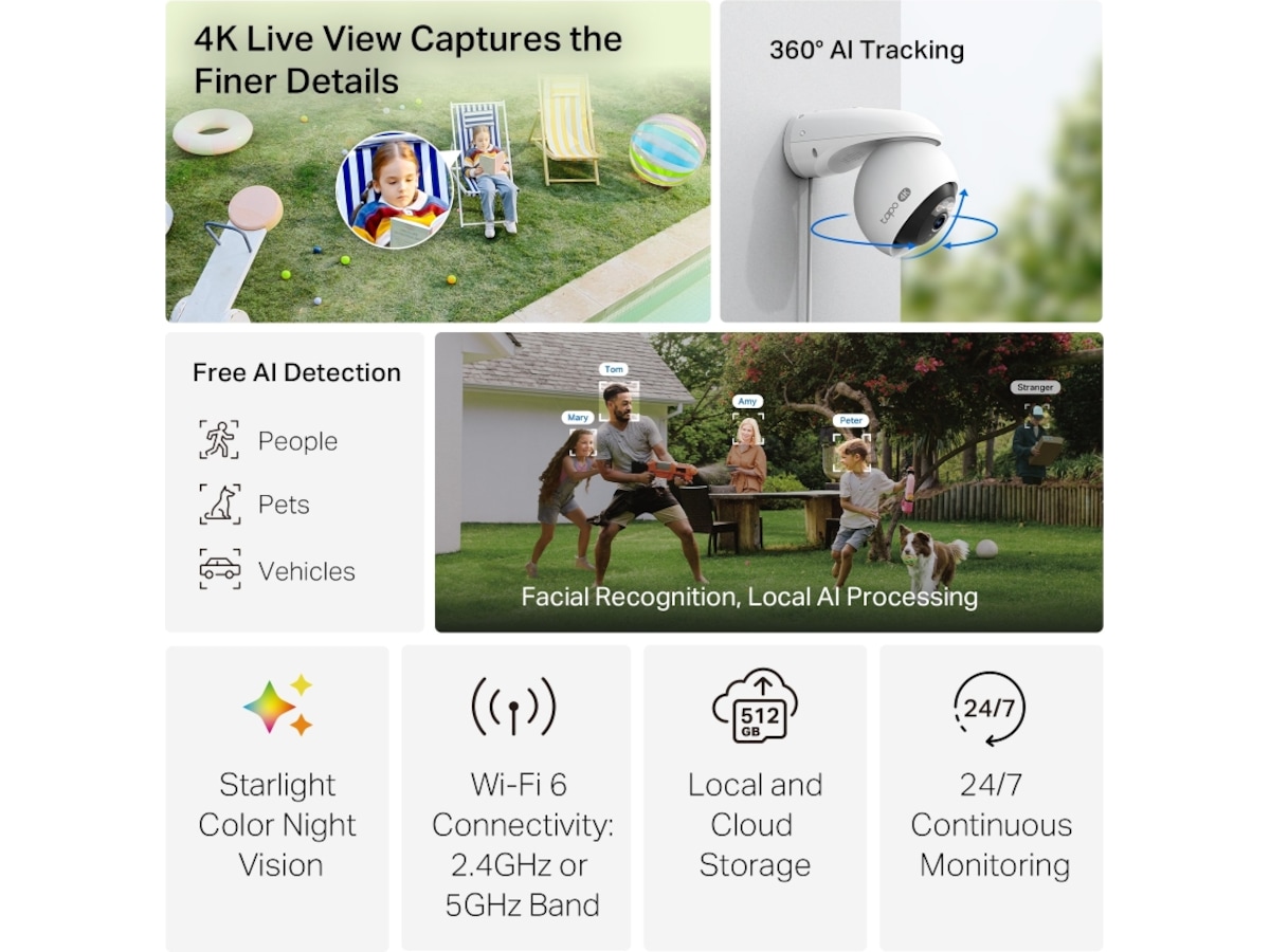 TP-Link Tapo C560WS 4K utomhusövervakningskamera Övervakningskamera