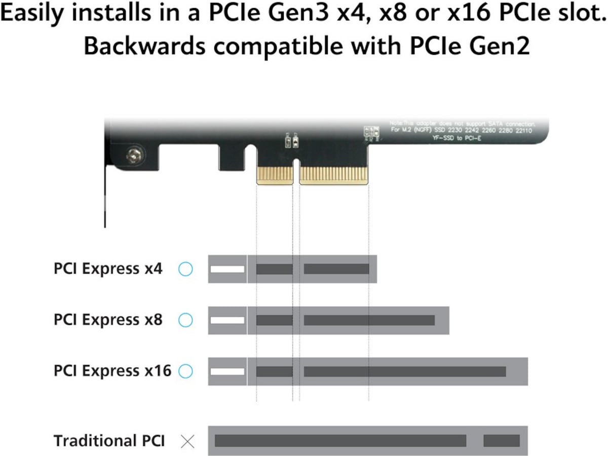 Akasa M.2 SSD to PCIe adapter card Tillbehör