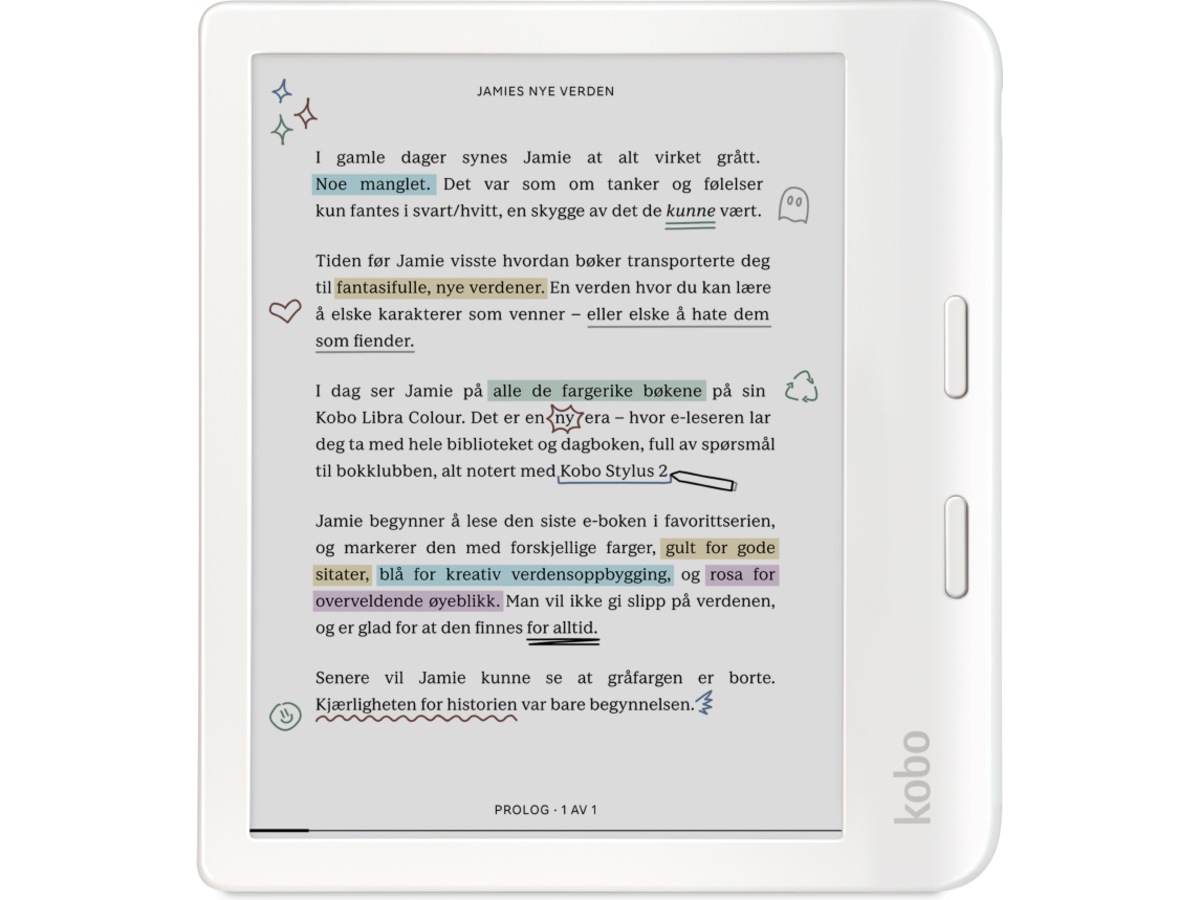 Kobo Libra Colour 7" 32GB (vit) E-bokläsare