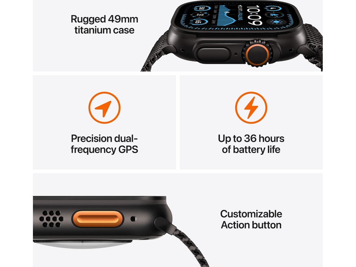 Apple Watch Ultra 2 49mm GPS + LTE Titan (svart) Smartwatches