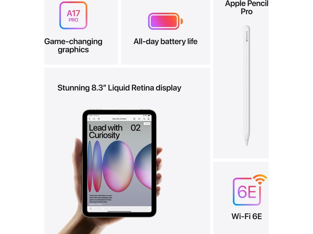 iPad mini (2024) 256GB WiFi (lila) Surfplattor