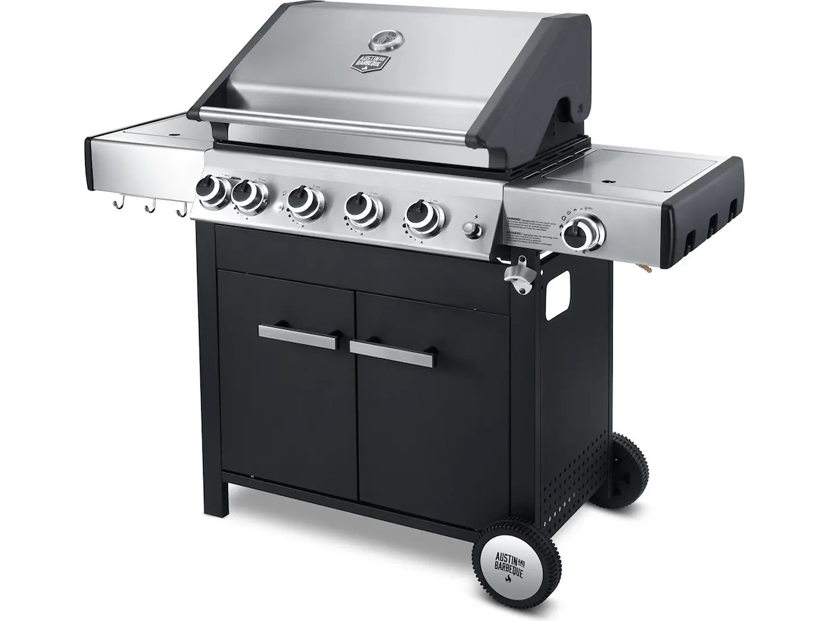 Austin and Barbeque Gasolgrill med flera brännare och funktioner Utomhusgrillar