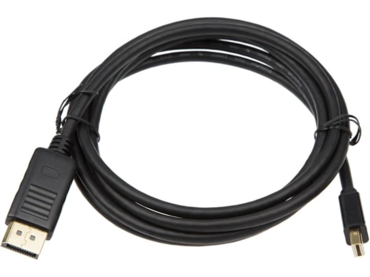 MiniDP till Displayport kabel 1m (svart) Skärmkablar