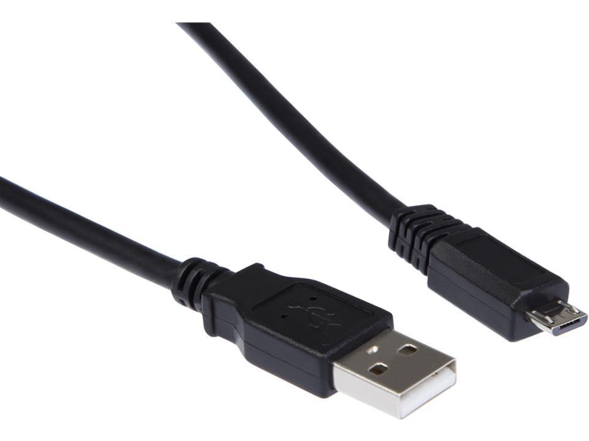 USB-A till USB Micro-B kabel 0,5m (svart) USB-kablar
