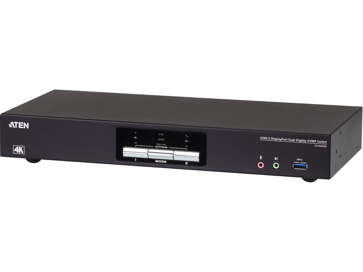 Aten KVM 2-PC 1 användare CS1942DP Dockningsstation och USB-hub