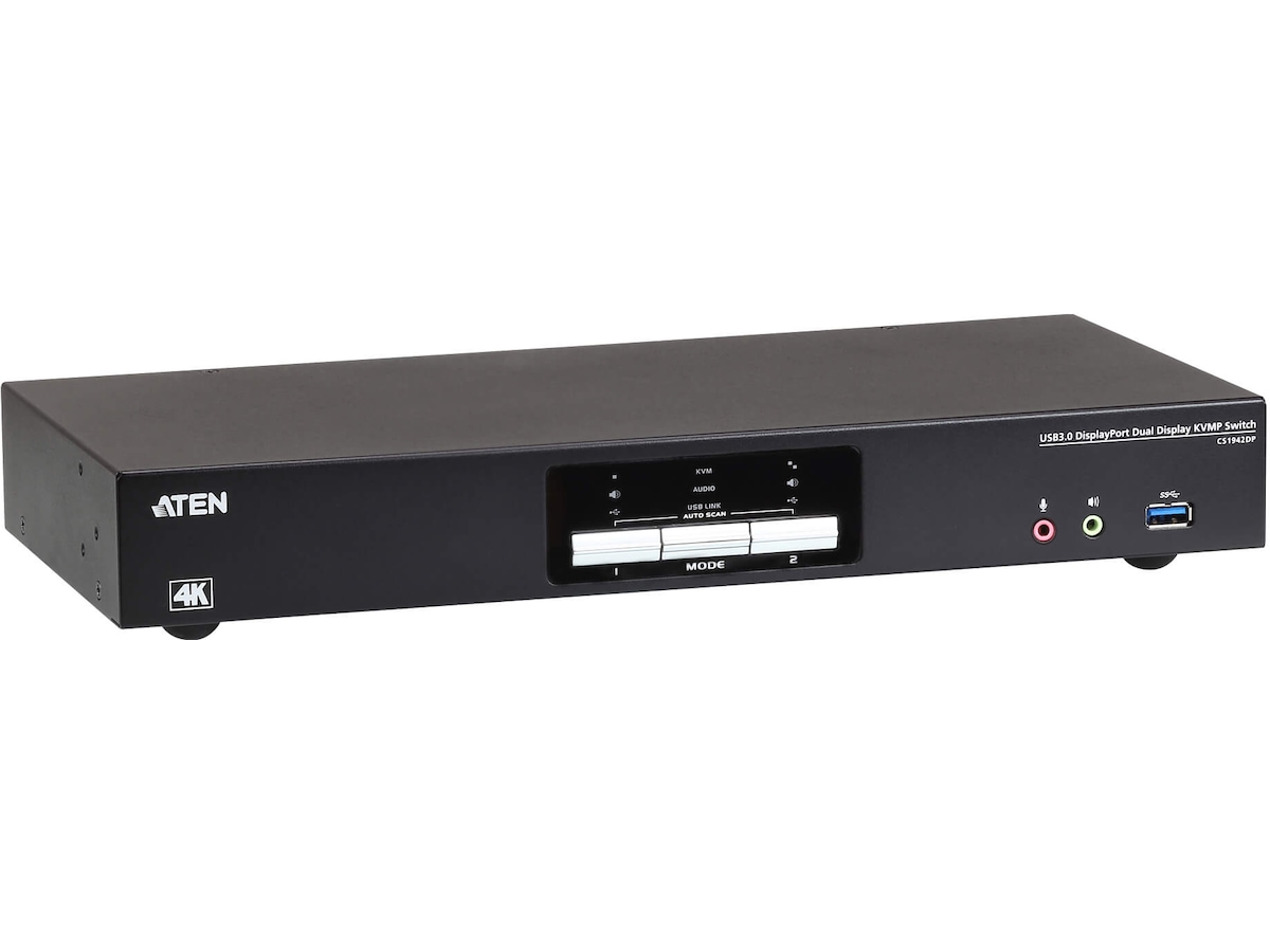 Aten KVM 2-PC 1 användare CS1942DP Dockningsstation och USB-hub