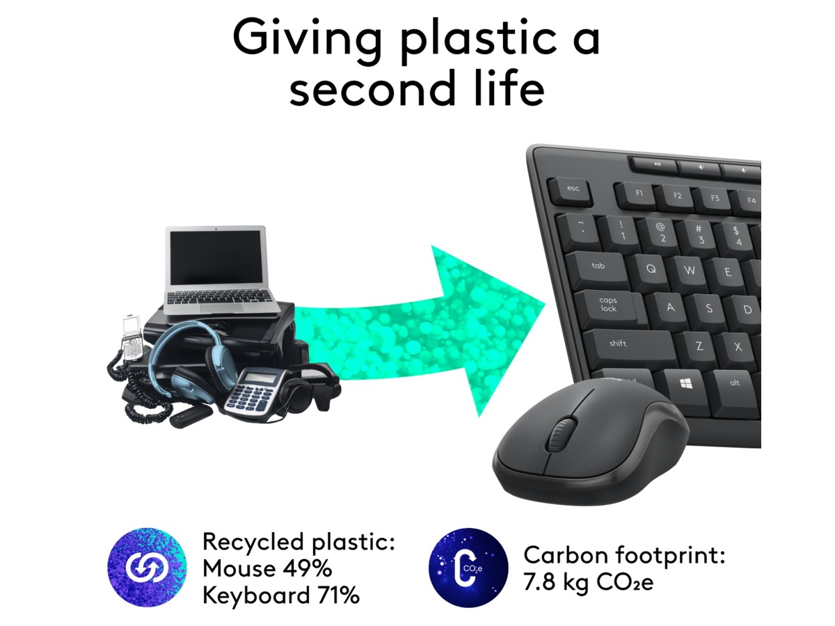 Logitech MK295 Silent Wireless Combo - GRAPHITE Mus & tangentbord -combo-paket