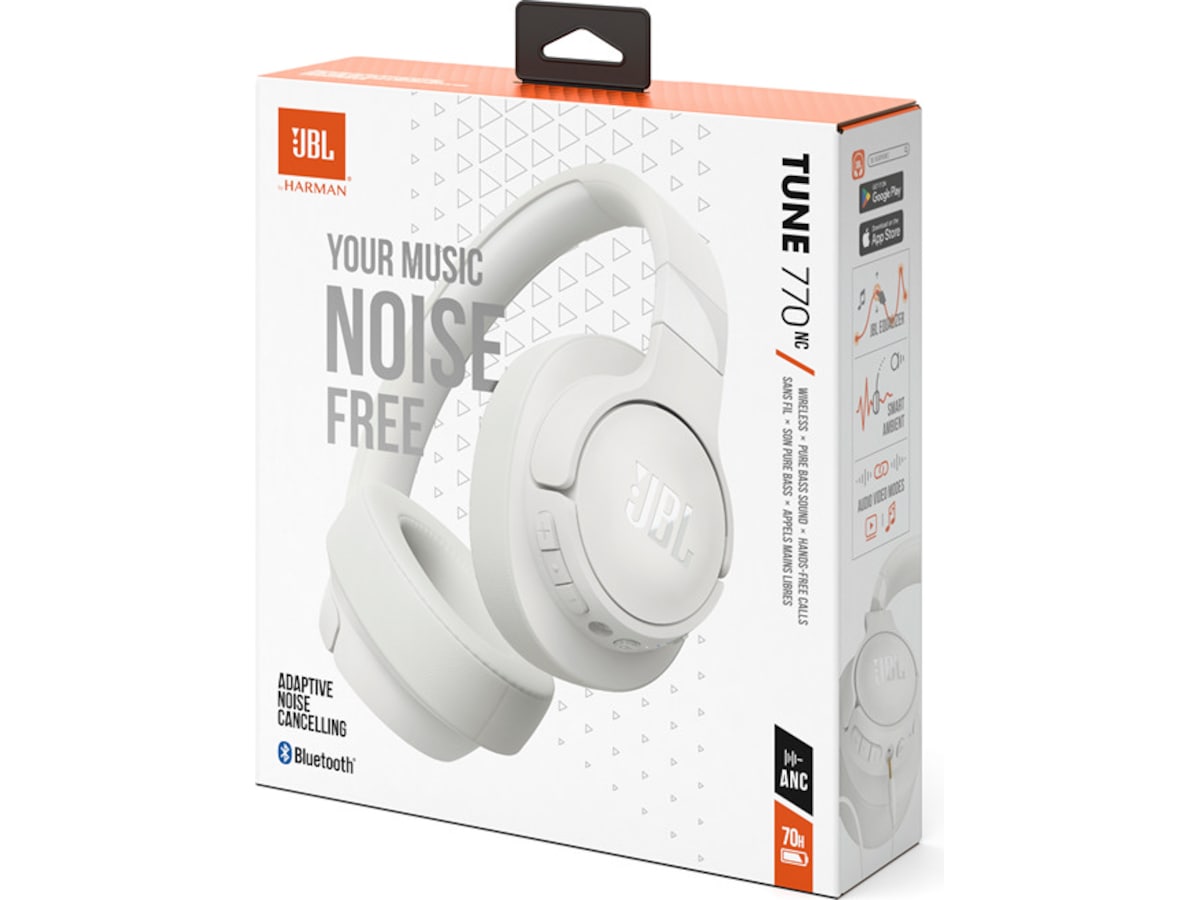 JBL Tune 770NC ANC Trådlösa Hörlurar, Over-ear (vit) Hörlurar