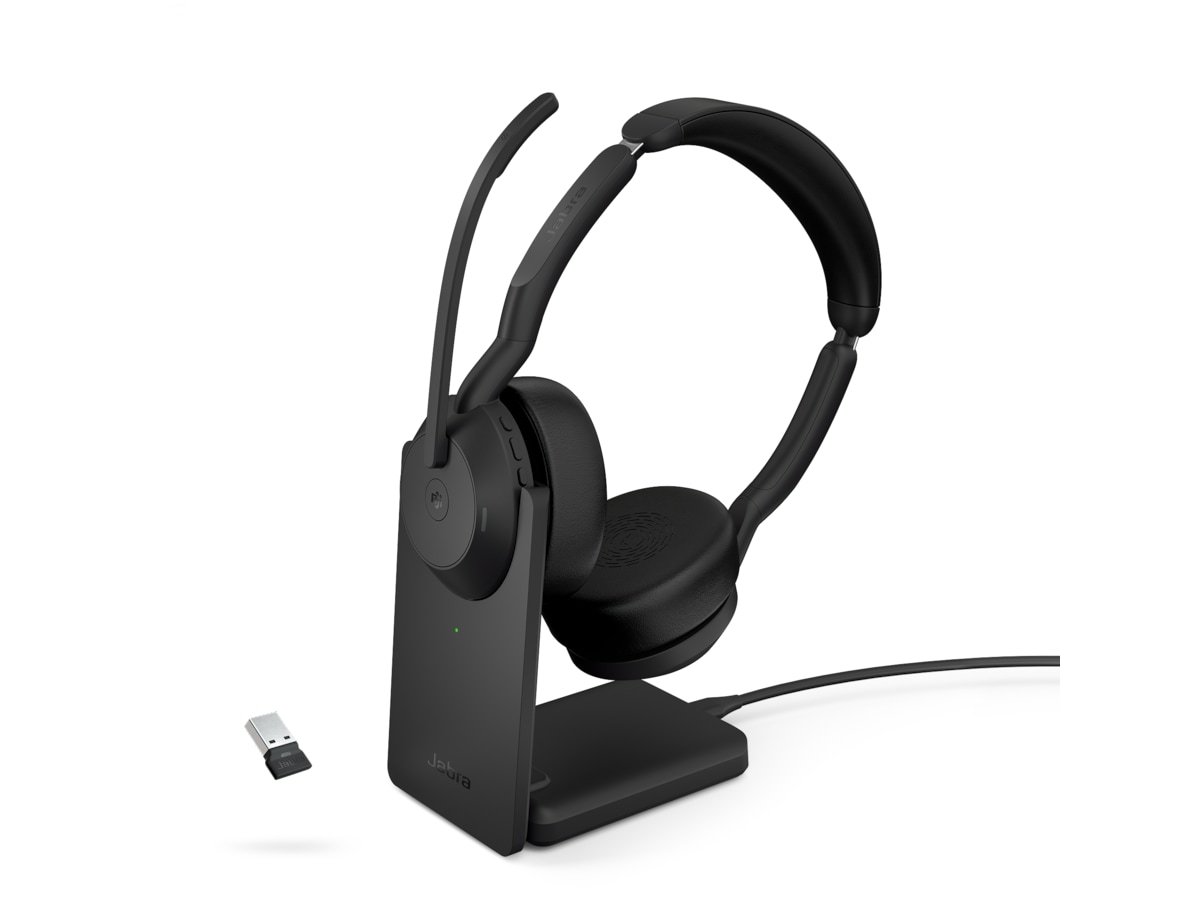 Jabra Evolve2 55 Link380a MS Teams Stereo Stand Headset trådlöst