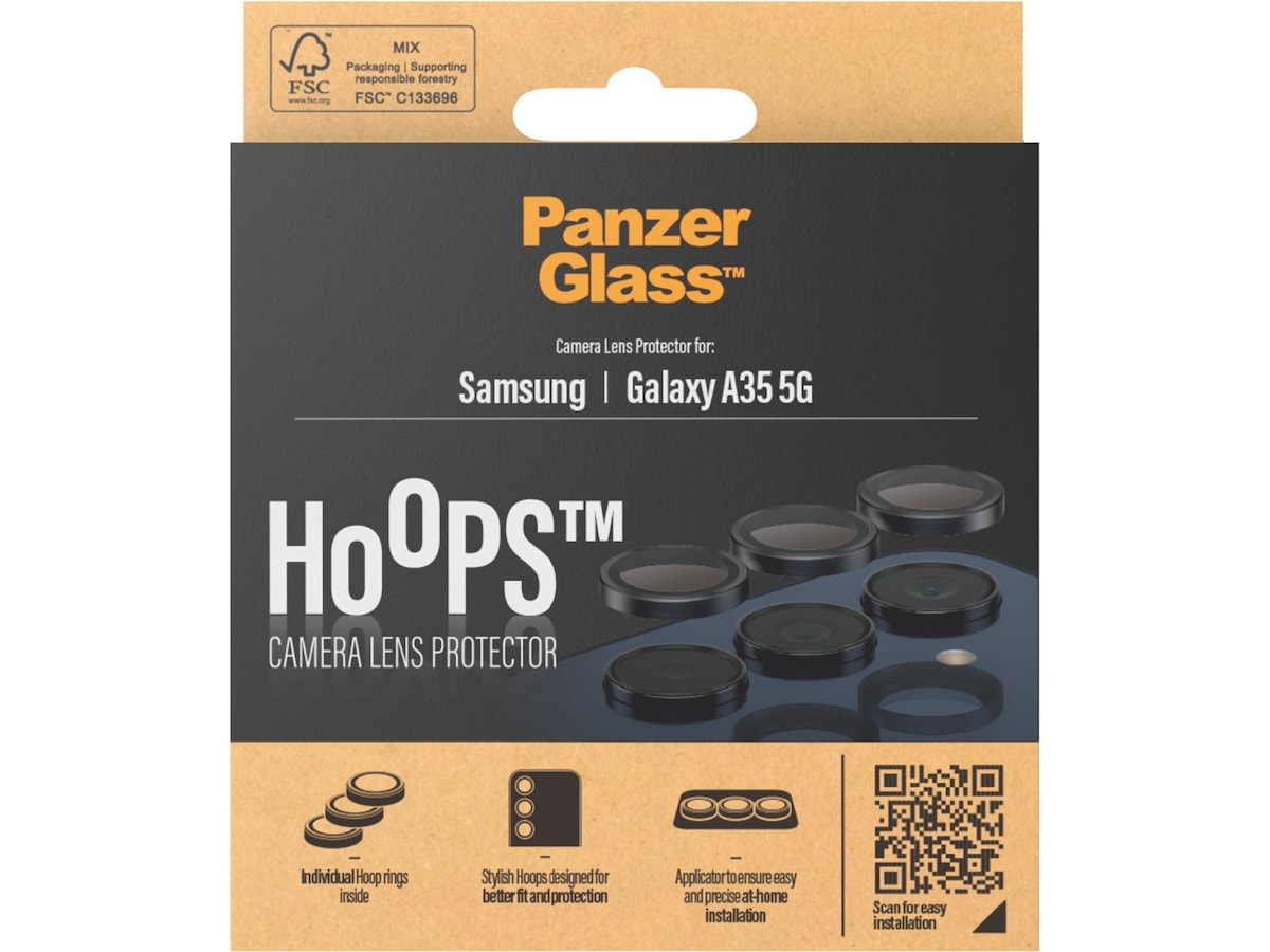 PanzerGlass Galaxy A34 Hoops Linsskydd (svart) Skärmskydd