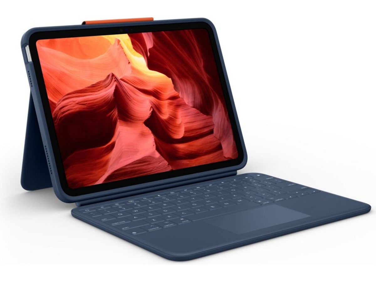 Logitech iPad 10,9" / 11" Rugged Combo 4 Touch tangentbordsfodral (blå) Skydd