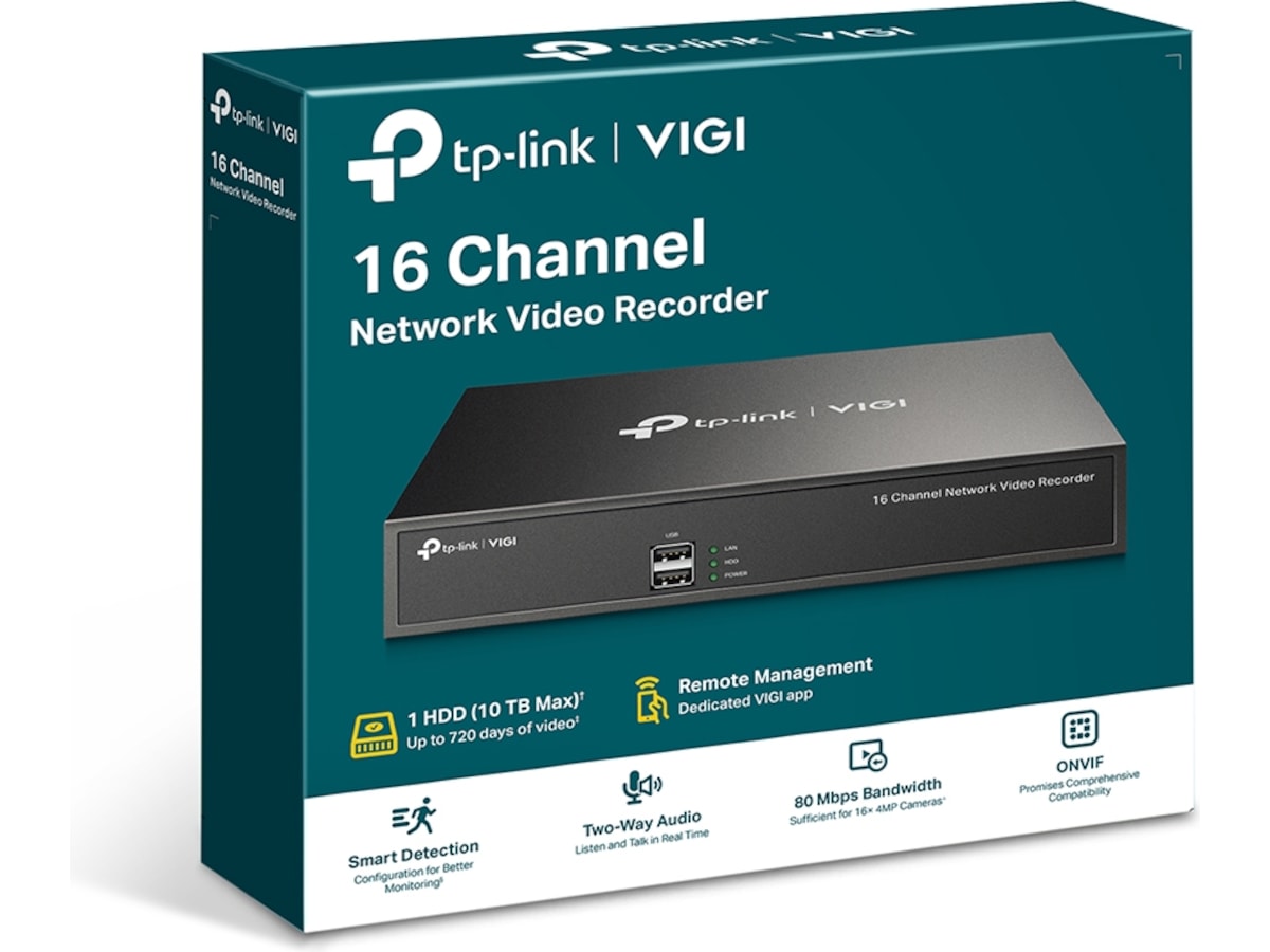 TP-Link VIGI NVR1016H Network video recorder Tillbehör till övervakningskameror