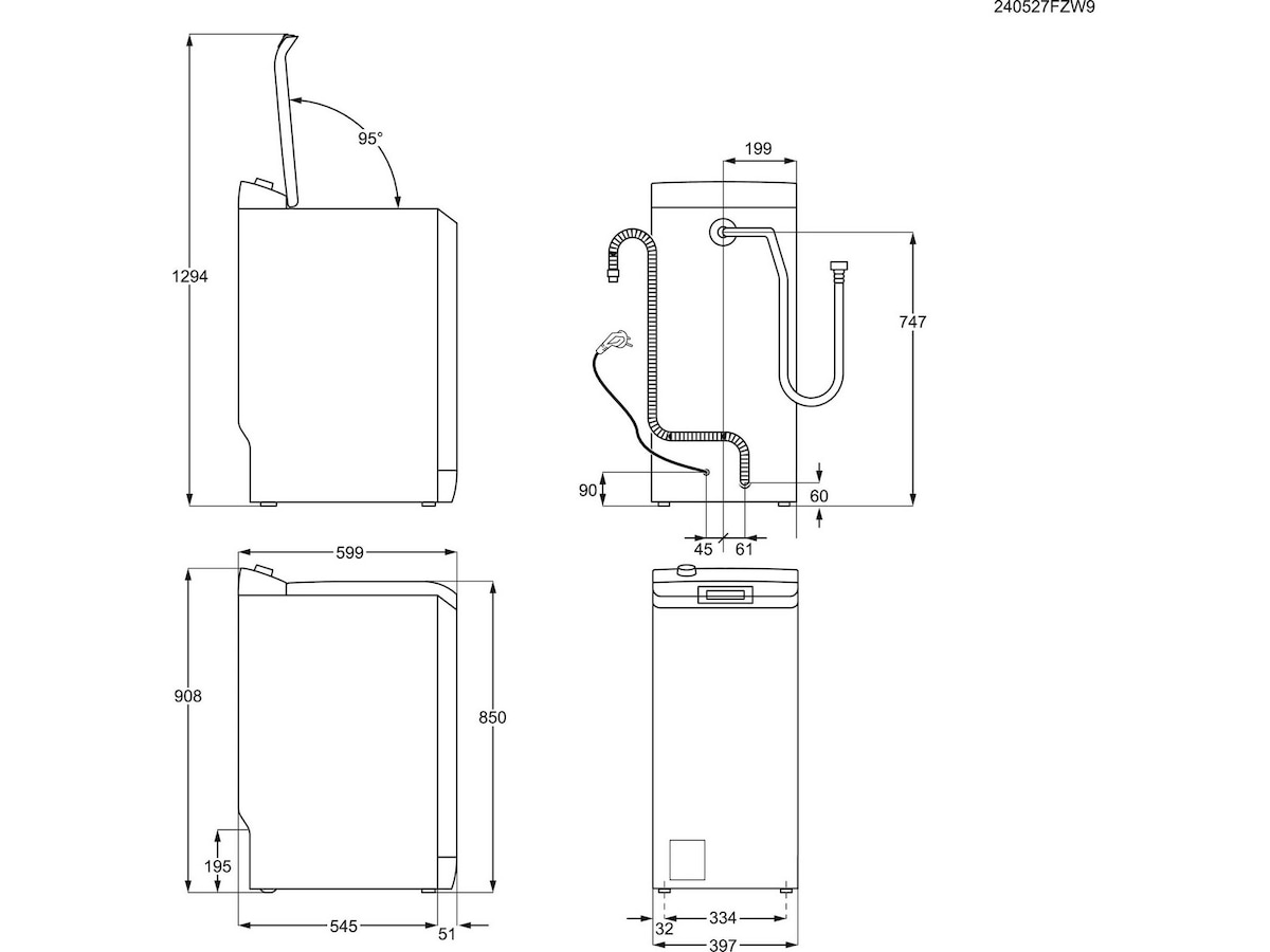 Electrolux EW6T5226C Toppmatad tvättmaskin (vit) Tvättmaskin