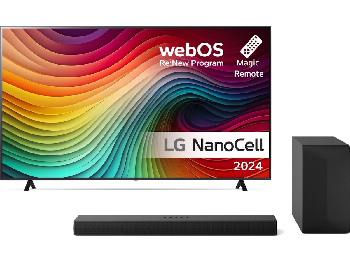 LG 50'' NANO 81 4K TV (2024) 50NANO81T6A + Soundbar 50 - 59 tums TV