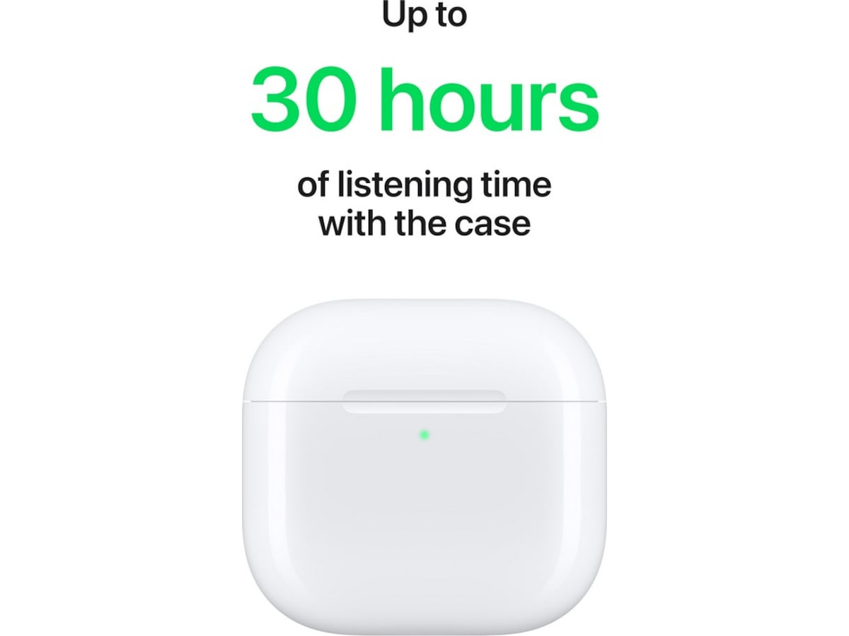 Apple AirPods 4 med brusreducering trådlösa öronproppar, in-ear (vit) In-ear hörlurar