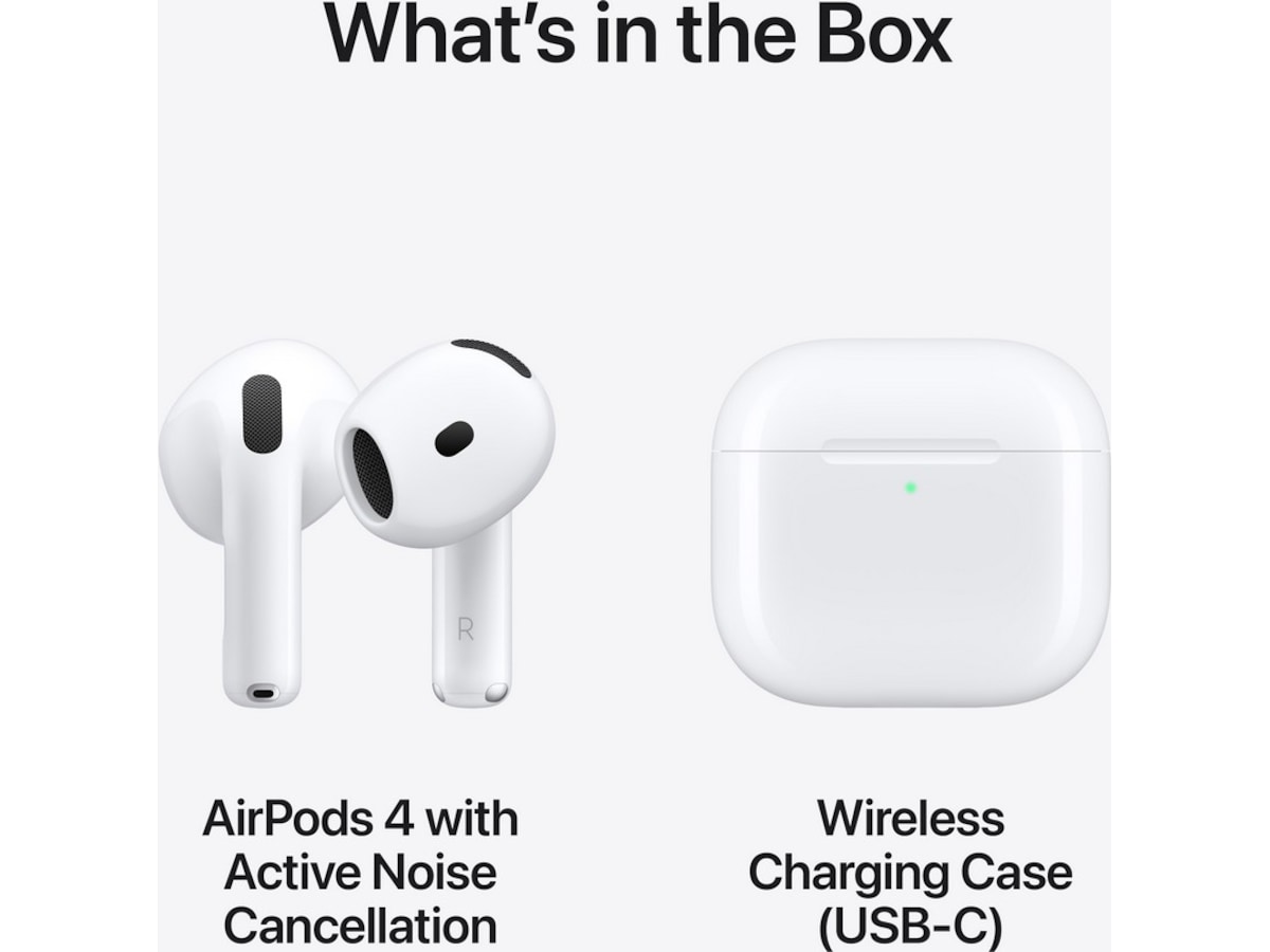 Apple AirPods 4 med brusreducering trådlösa öronproppar, in-ear (vit) In-ear hörlurar
