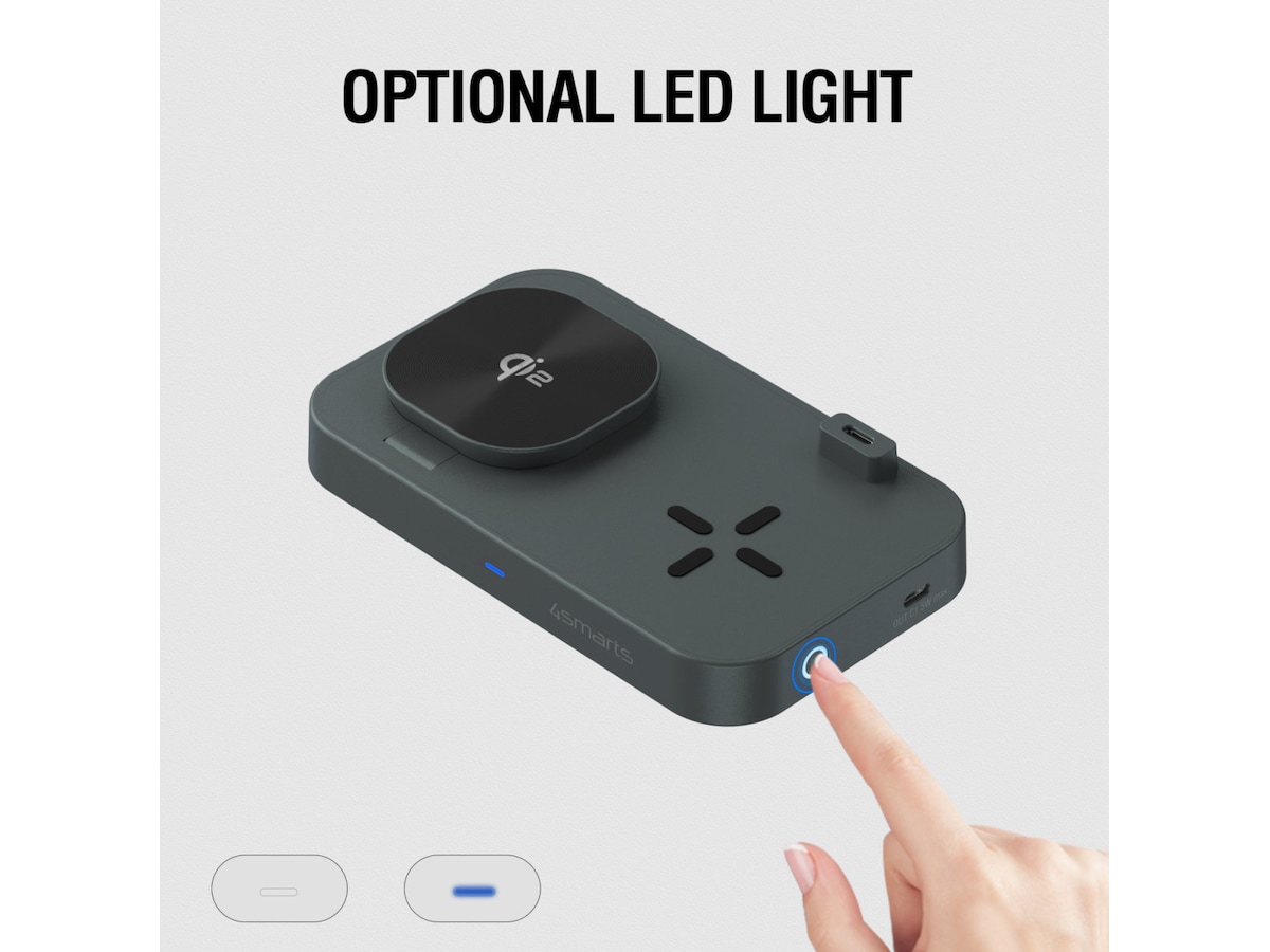 4smarts Qi2 Charging Station Trident (svart) Mobilladdare