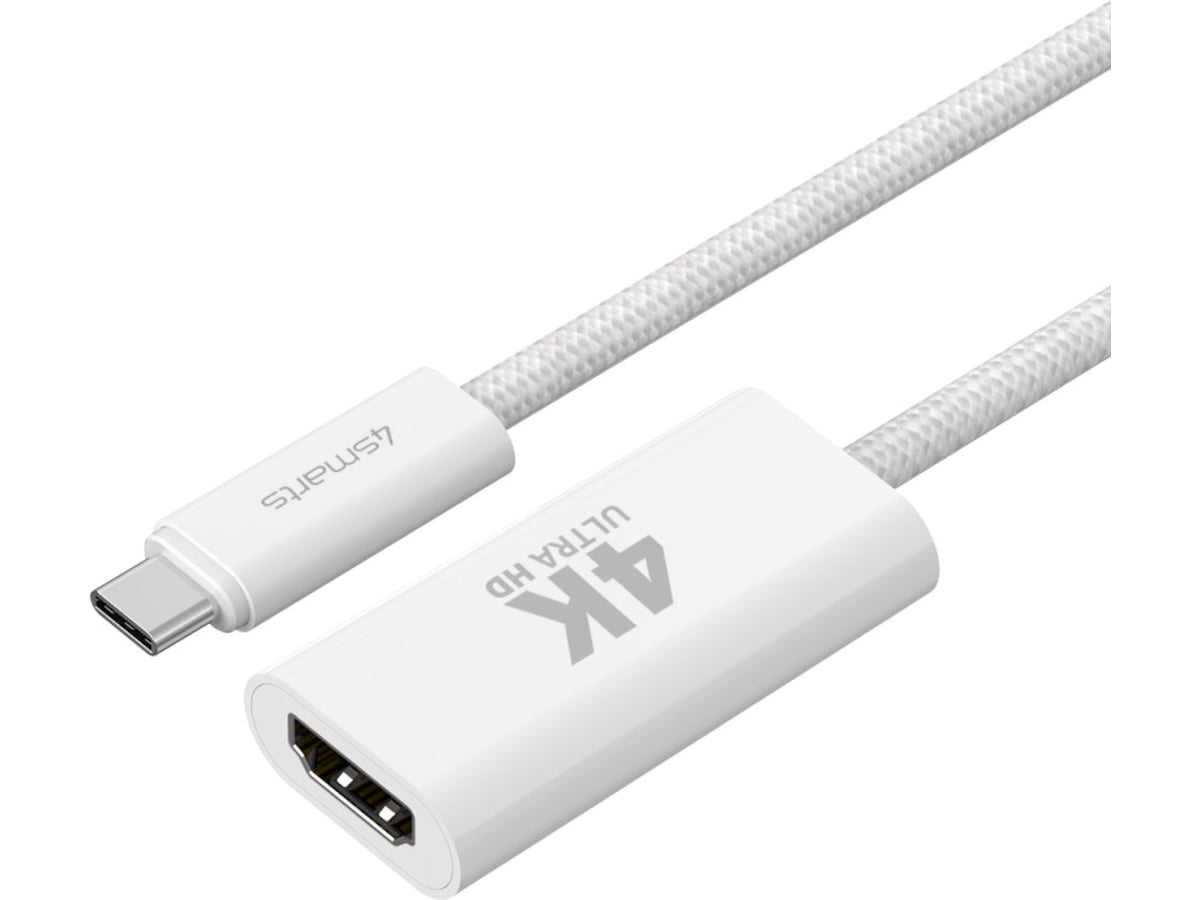 4smarts USB-C till HDMI adapter 15cm (vit) Kabel adapter och övergångar