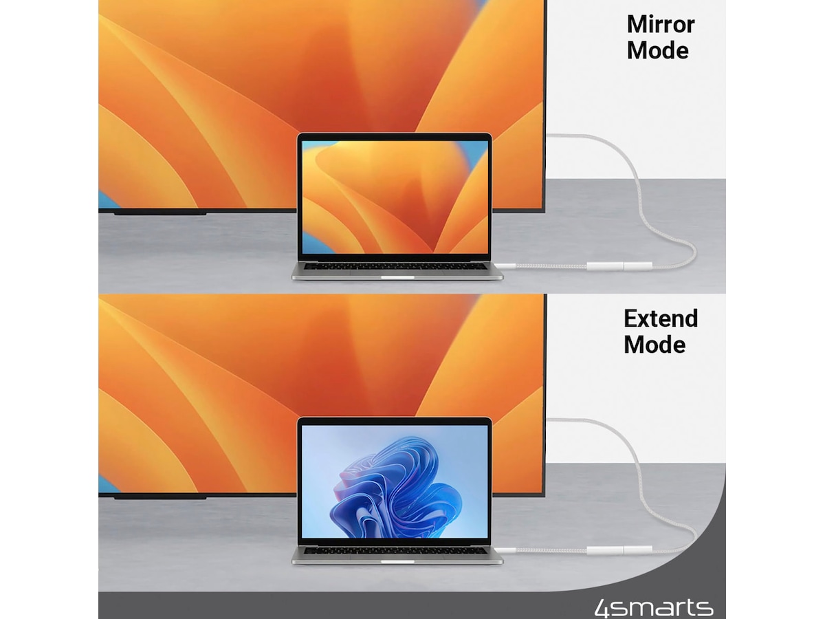 4smarts USB-C till HDMI adapter 15cm (vit) Kabel adapter och övergångar