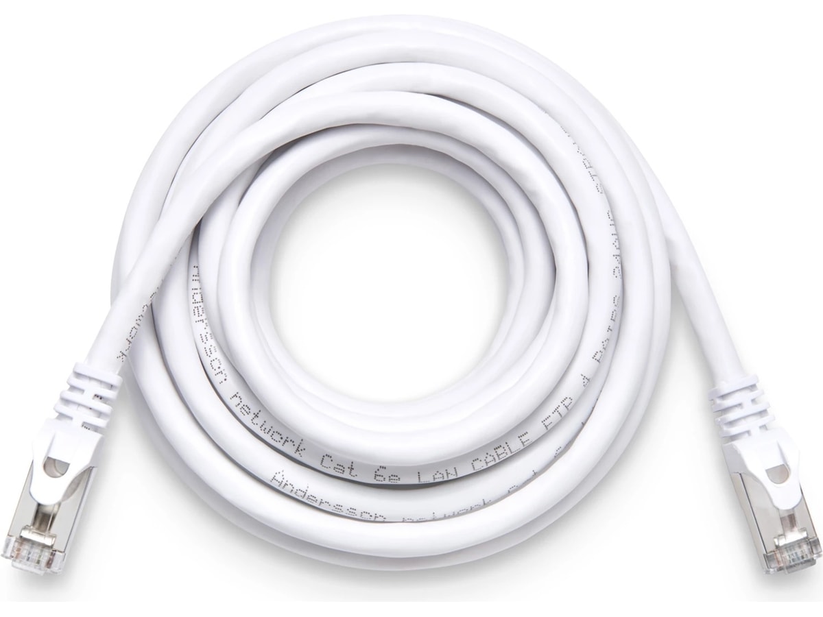 Nätverkskabel CAT6e 10m (vit) Nätverkskablar