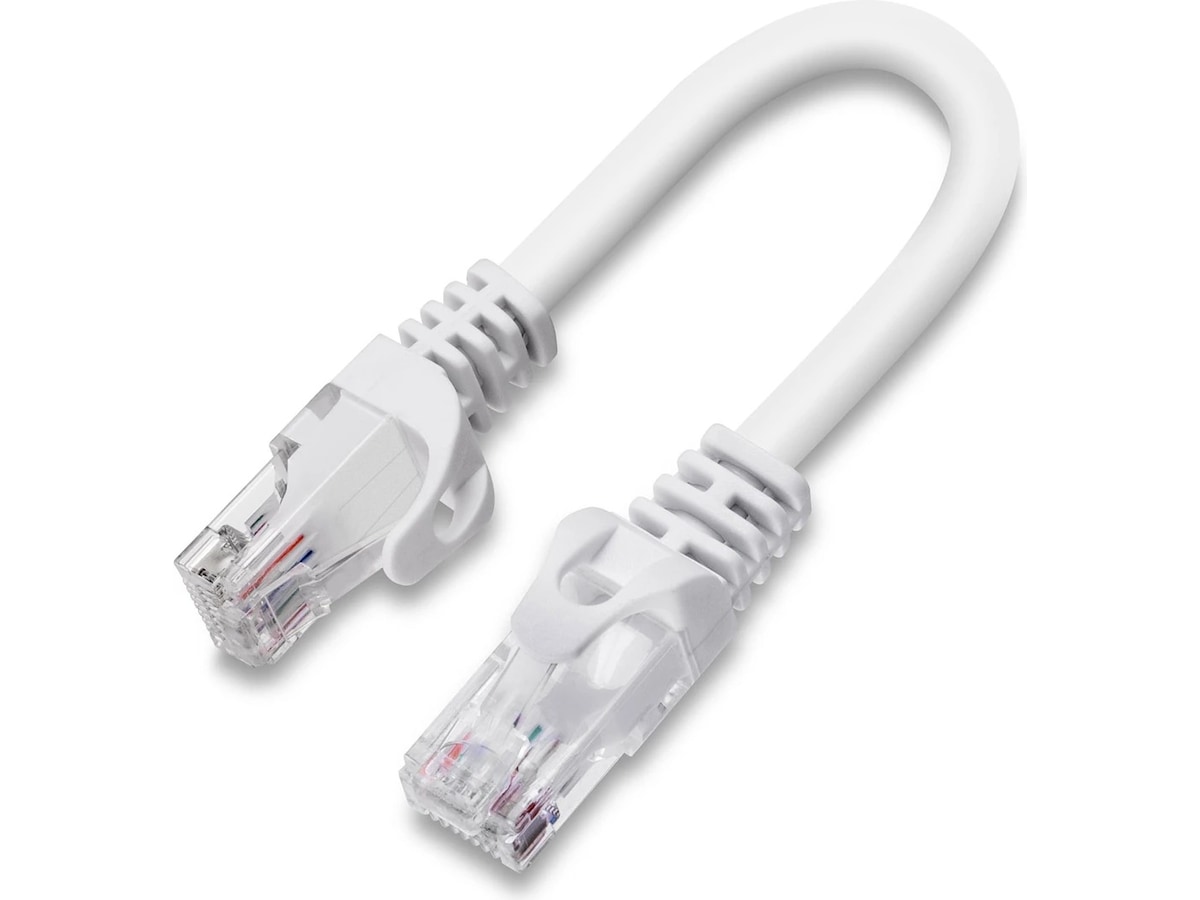 Nätverkskabel CAT6 15cm (vit) Nätverkskablar