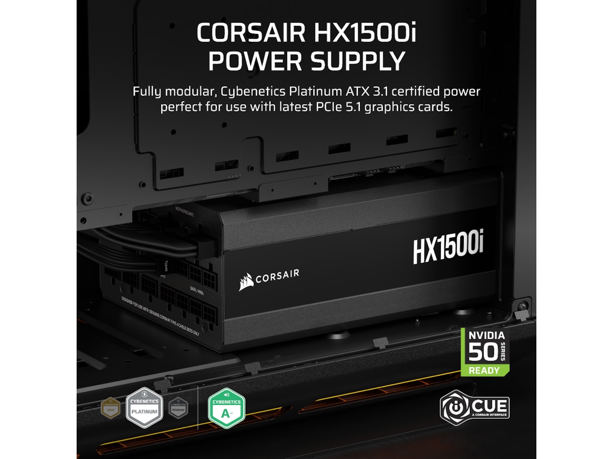 Corsair HXi Series HX1500i PSU (svart) Nätaggregat
