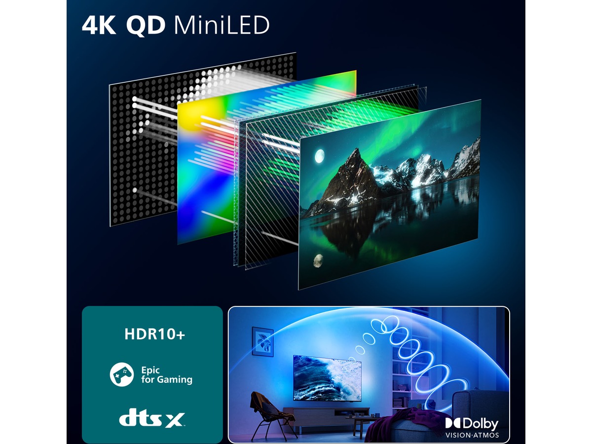 Philips 65" MLED950/12 The Xtra QD MiniLed Smart TV (2025) 60 - 69 tums TV