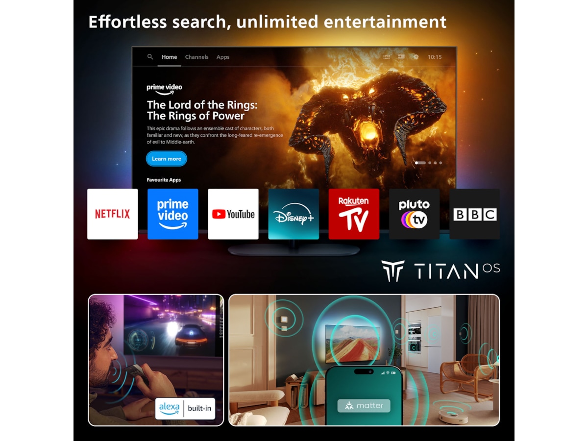 Philips 65" PUS8550/12 QLED Smart Ambilight TV (2025) 60 - 69 tums TV