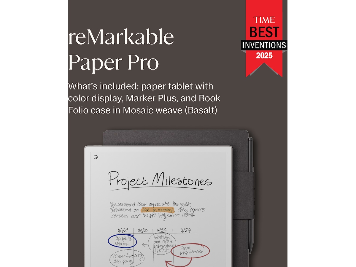 reMarkable Paper Pro 11,8" 64GB inkl. Marker Plus och Book Folio (basalt) Digitala anteckningsblock