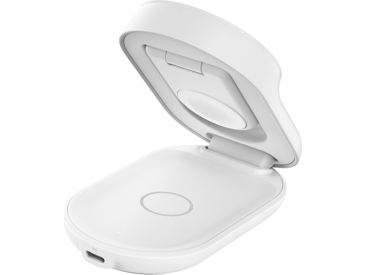 Belkin UltraCharge 3-i-1 Qi2 trådlös laddare (vit) Trådlös laddare