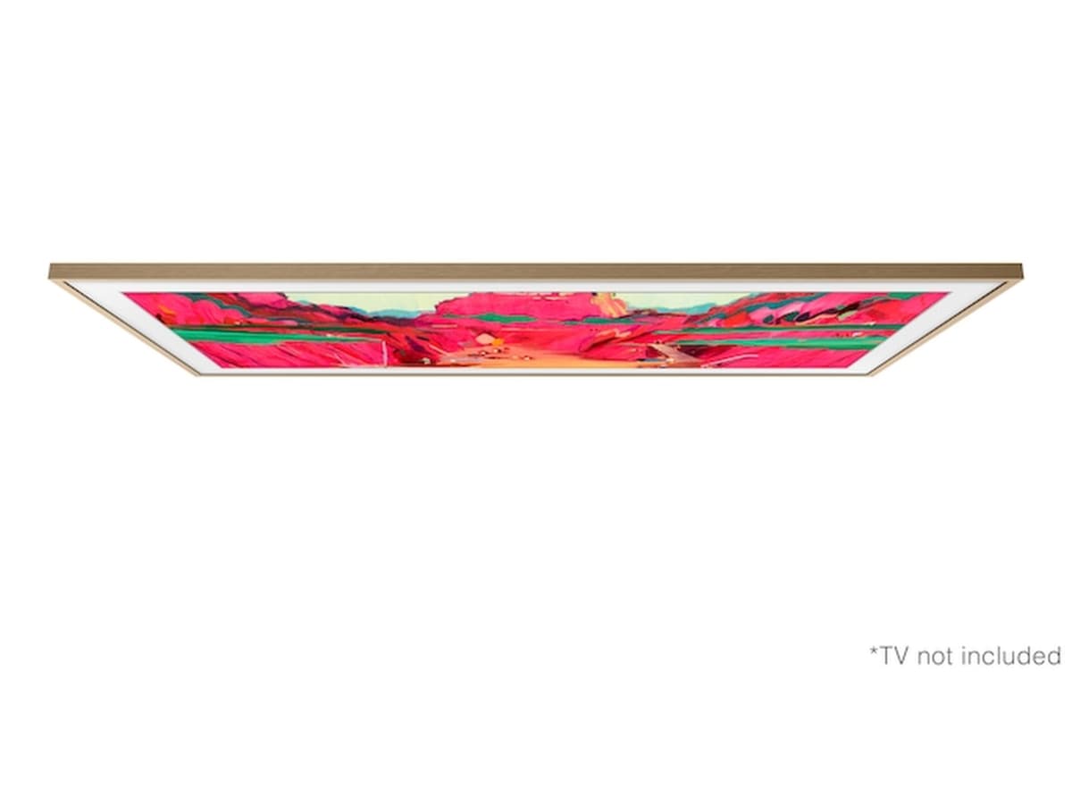 Samsung 85" ram till The Frame och The Frame Pro (2021-2025, Beige Wood/Teak) TV-ram & tillbehör