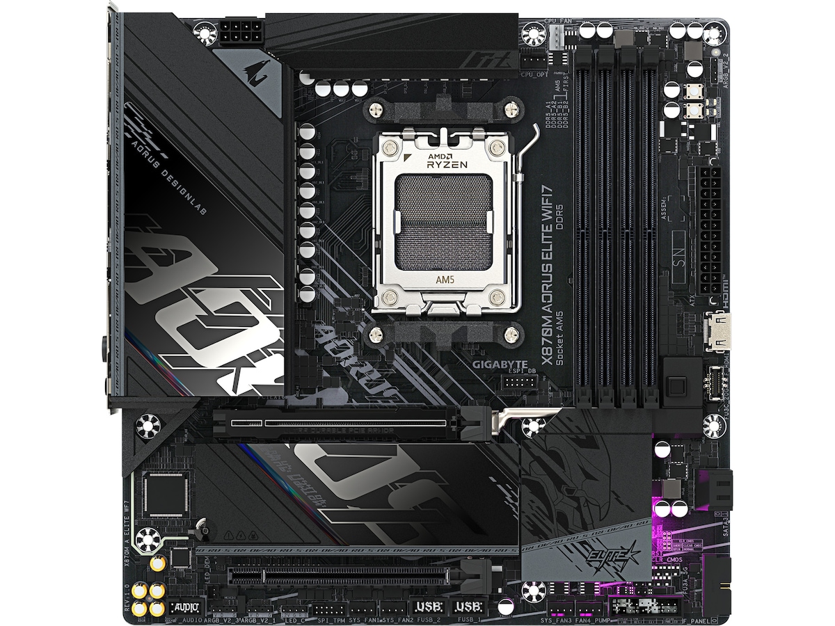 Gigabyte X870M AORUS ELITE WIFI7 Moderkort AMD Socket