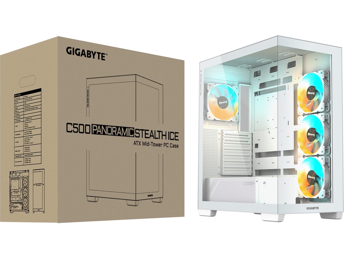 Gigabyte C500 Panoramic ICE Stealth Mid Tower (vit) Midi tower